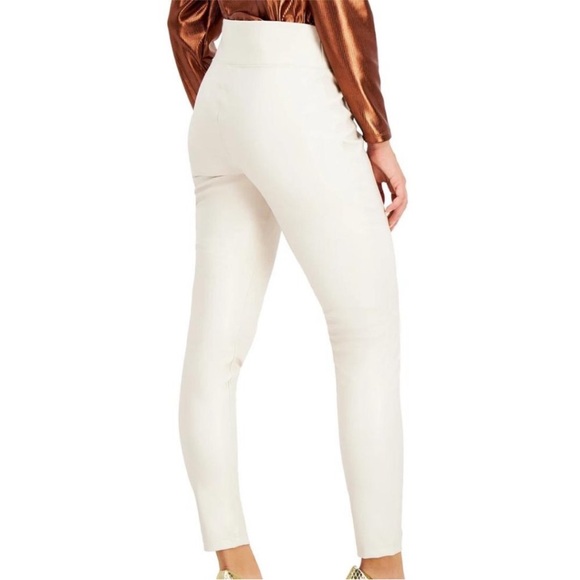 INC International Concepts Pants - INC International Concepts Cream Beige faux leather Pants